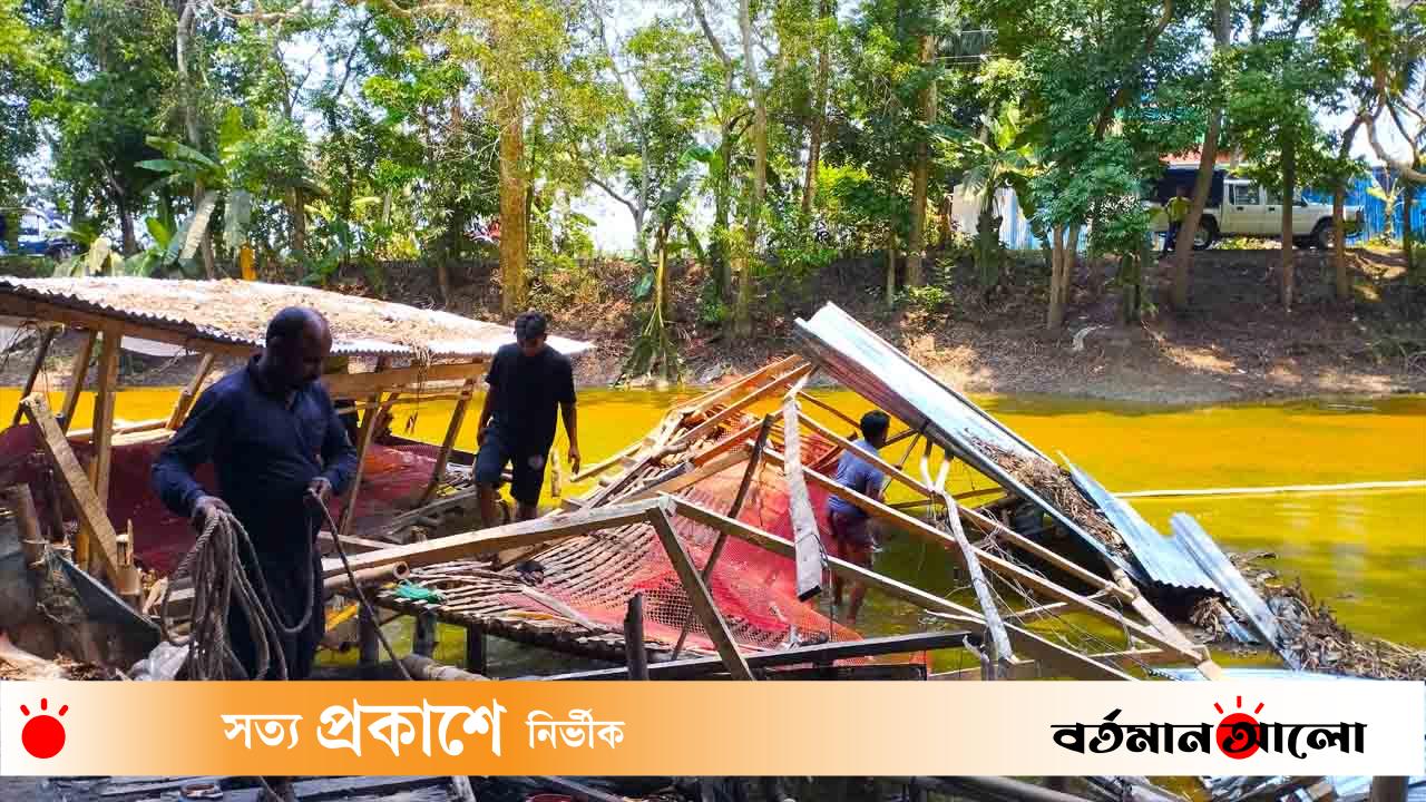 প্রশাসন ও পাউবোর অভিযানে অবৈধ স্থাপনা উচ্ছেদ